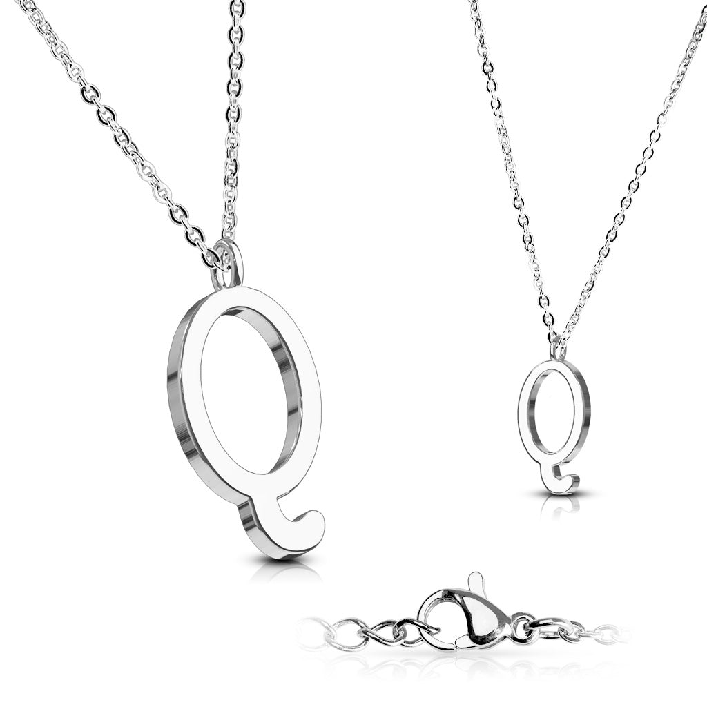 Alphabet Initial Necklace w/ 316L Stainless Steel Pendant