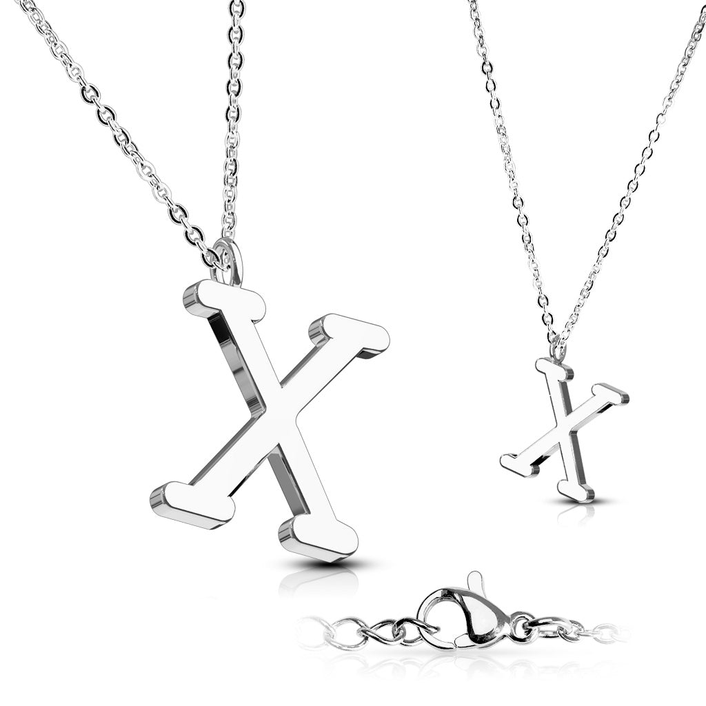 Alphabet Initial Necklace w/ 316L Stainless Steel Pendant