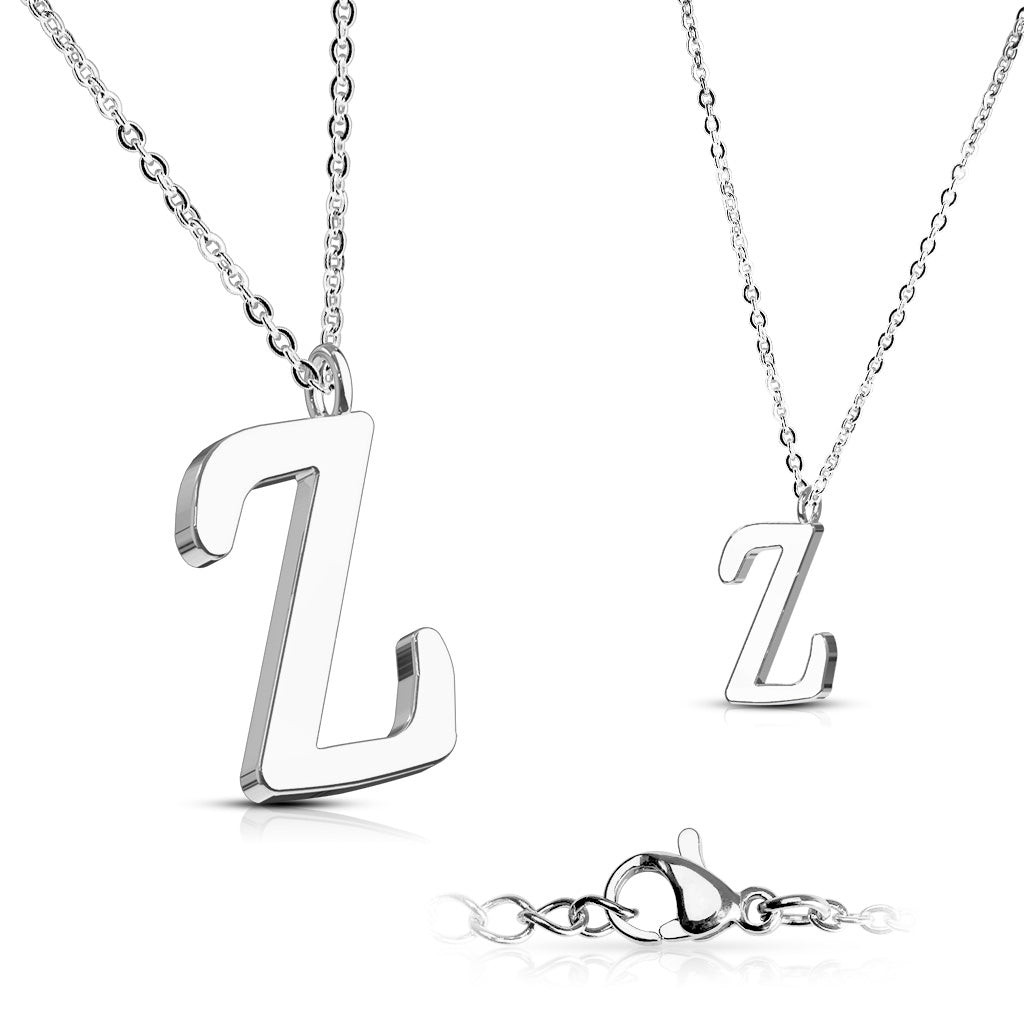 Alphabet Initial Necklace w/ 316L Stainless Steel Pendant