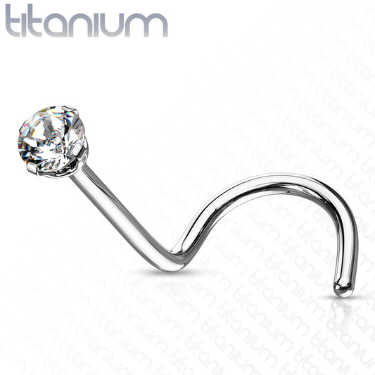 10pcs Implant Grade Titanium Prong Set Clear Gem Nose Ring Screws Stud Wholesale
