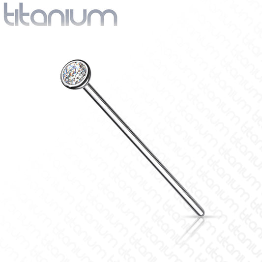 10pcs Implant Grade Titanium Bezel Set CZ Gem Fishtail Nose Rings Studs Screws