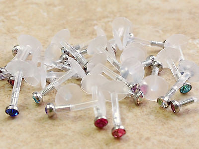 30pcs Bioflex Gem Labrets Monroes