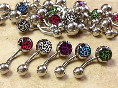 25pcs Leopard Print Belly Rings Navel naval