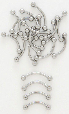 10pk Steel Curved Barbells Eyebrow Belly Rings