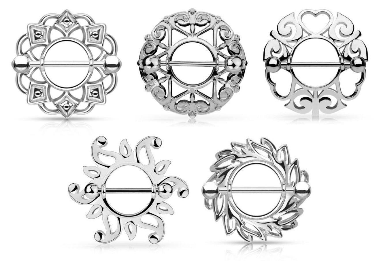 10pcs (5 pair) Tribal Shield Nipple Rings Shields