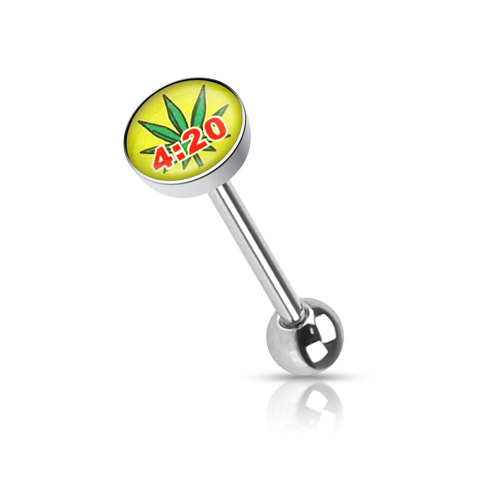 1pc Dome Logo Tongue Ring