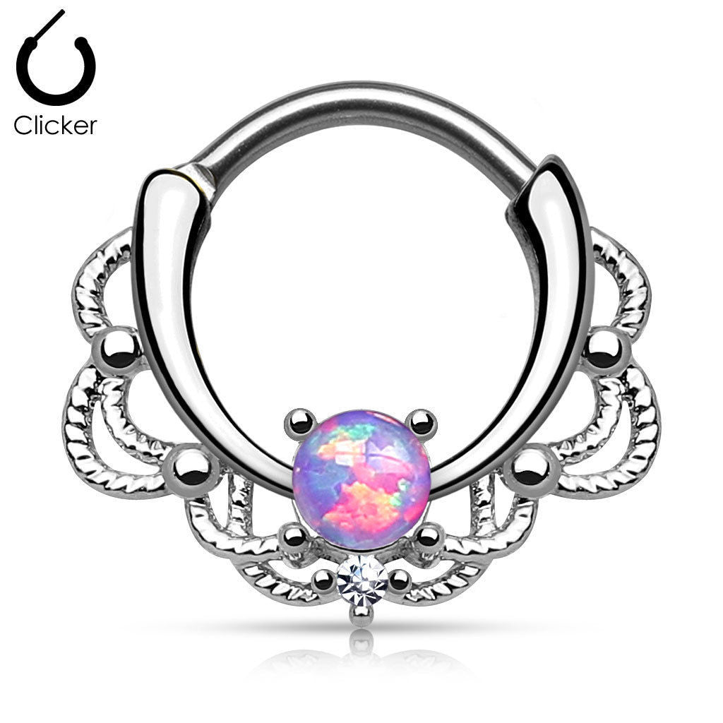 1pc Lacey Single Opal Septum Clicker