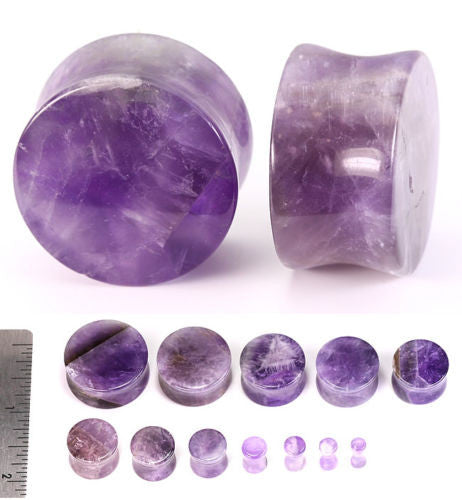 Stone Plugs Amethyst Organic - by the pair