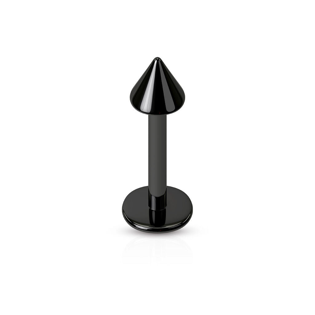 1pc Titanium Ion Plated 316L Surgical Steel Spiked Labret, Monroe Stud Lip Ring