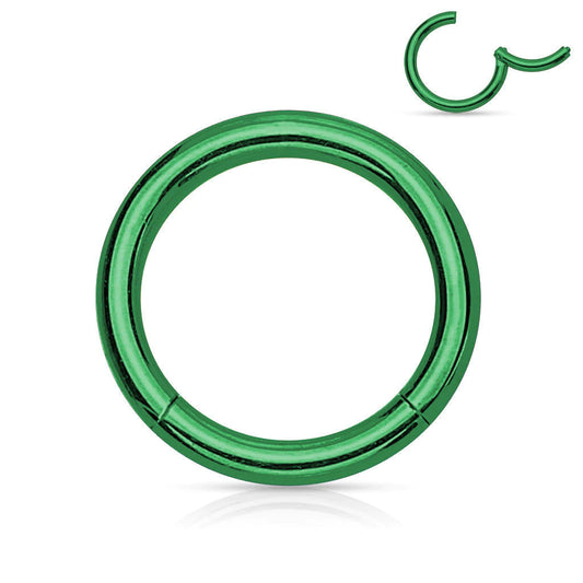 1pc Hinged Segment Ring Septum Clicker - Green