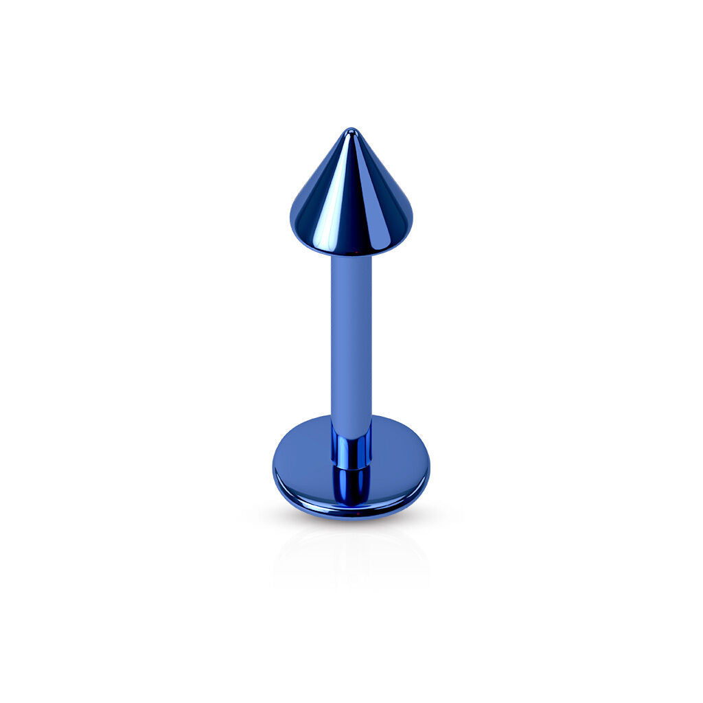 1pc Titanium Ion Plated 316L Surgical Steel Spiked Labret, Monroe Stud Lip Ring