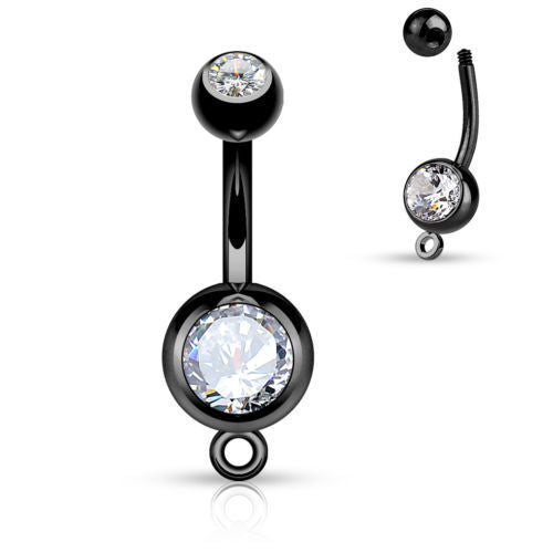 1pc Add-a-Charm Rose Gold, Yellow Gold, Black or Rainbow Belly Ring Navel Naval