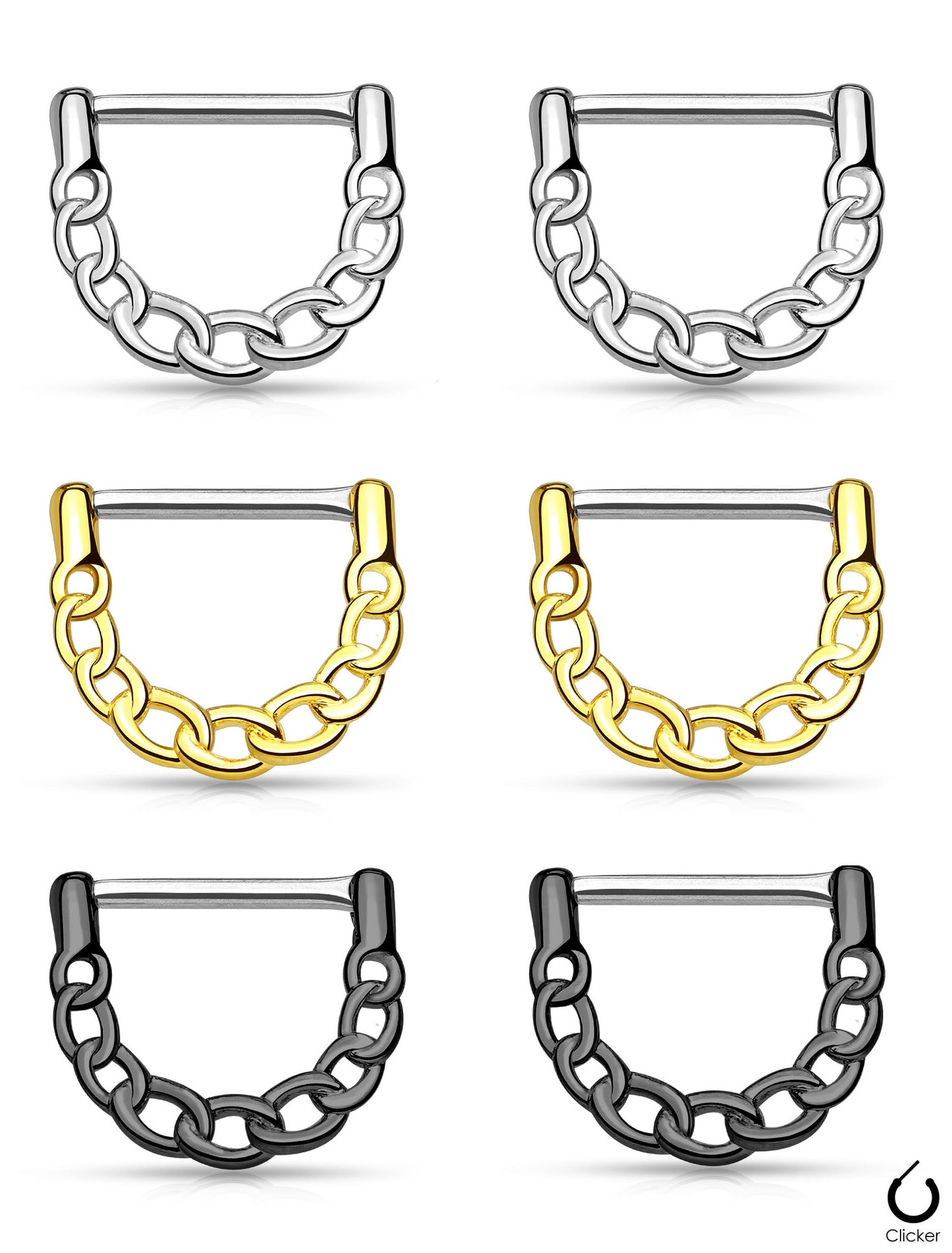 PAIR Linked Chain Design Nipple Clickers