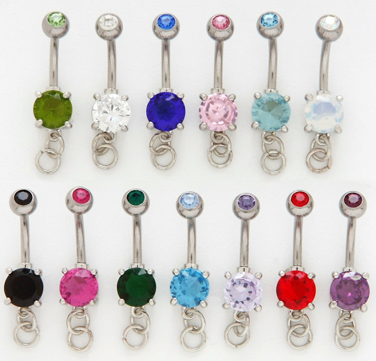 10pcs Add-A-Charm Prong Set Gem Belly Rings