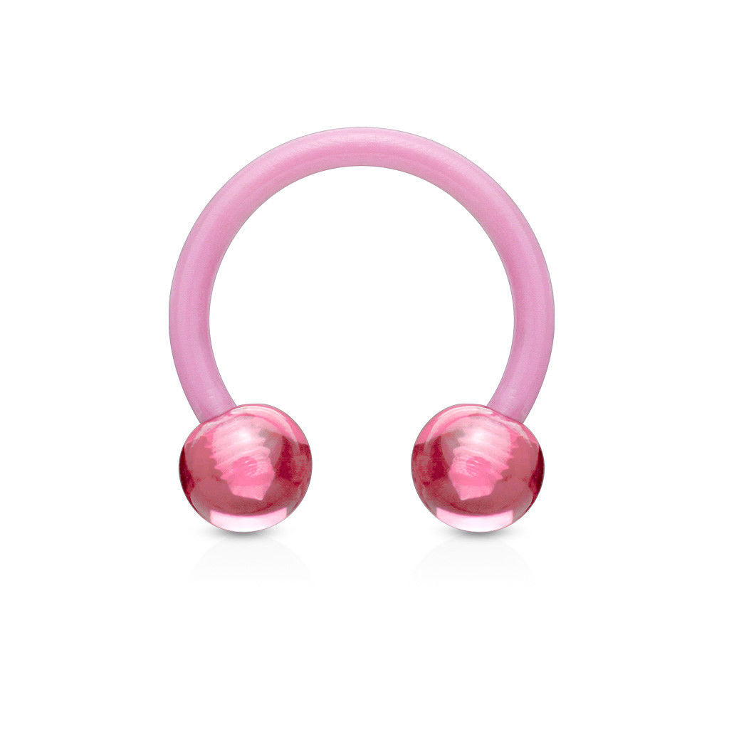 PAIR Flexible Circular Barbells Horseshoe Septum Eyebrow Nipple Tragus Rings