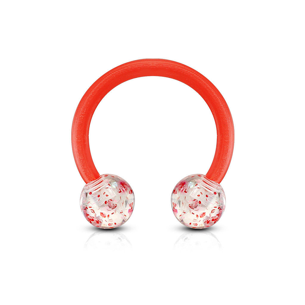 PAIR Ultra Glitter Flexible Circular Barbells Septum Eyebrow Nipple Tragus Ring
