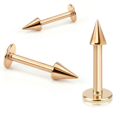 1pc Rose Gold Ball, Spike or Gem Style Labret, Monroe Stud Lip Ring