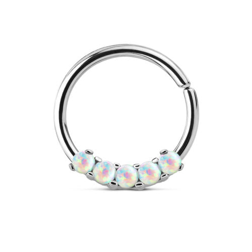1pc Bendable Five Opal Septum / Cartilage Ring