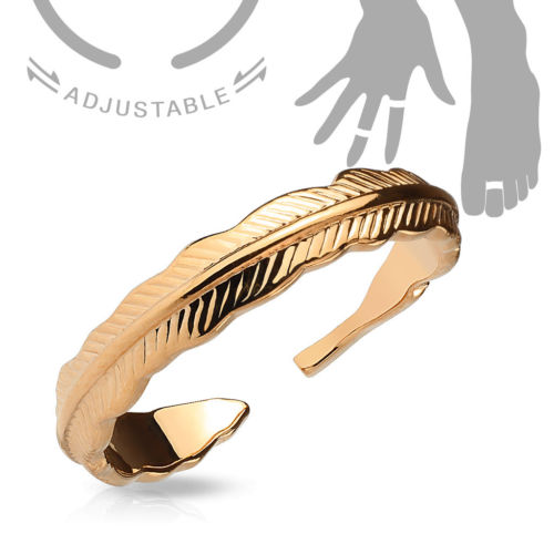 Tribal Feather Adjustable Mid Ring / Toe Ring