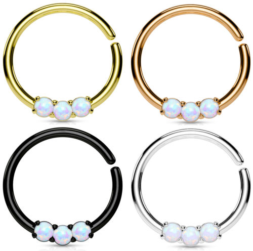 1pc Bendable Three Opal Septum / Cartilage Ring