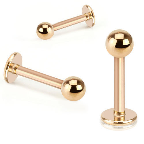 1pc Rose Gold Ball, Spike or Gem Style Labret, Monroe Stud Lip Ring
