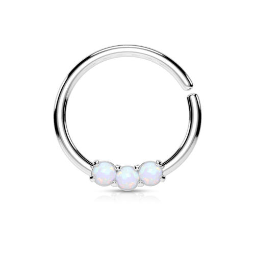 1pc Bendable Three Opal Septum / Cartilage Ring