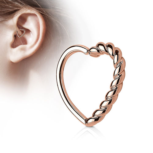 1pc Half Braided Heart Bendable Cartilage Daith Hoop Ring