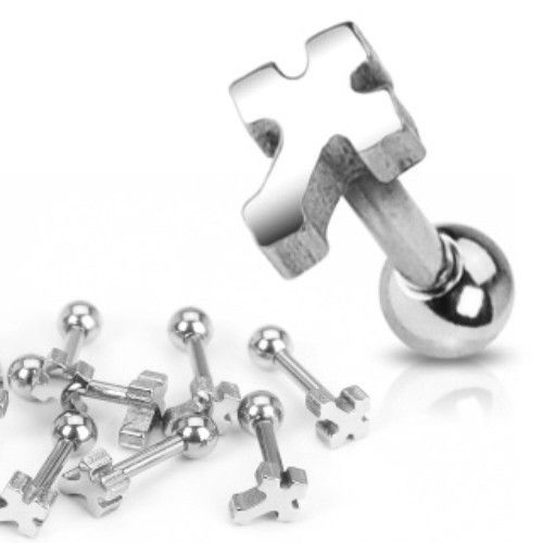 1pc Gothic Cross Tragus Stud Ring 16g 1/4"