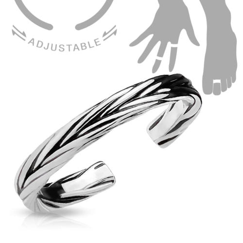 Braided Design Adjustable Mid Ring / Toe Ring