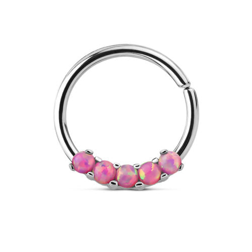 1pc Bendable Five Opal Septum / Cartilage Ring