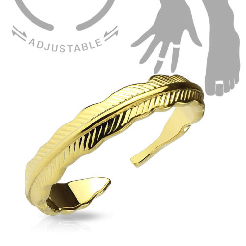 Tribal Feather Adjustable Mid Ring / Toe Ring