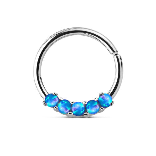 1pc Bendable Five Opal Septum / Cartilage Ring