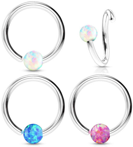 1pc Fixed Opal Captive Bead Ring