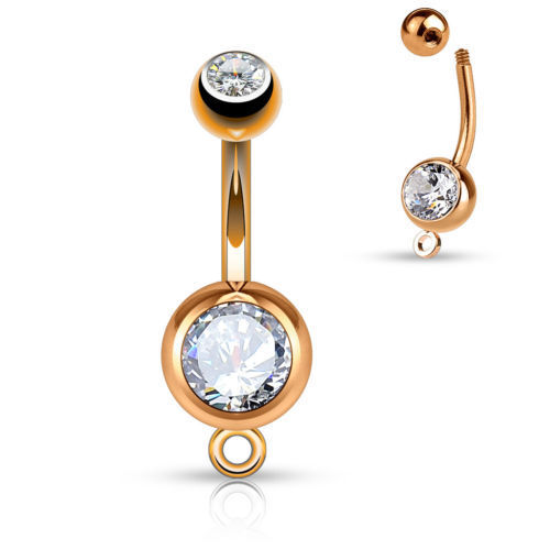 1pc Add-a-Charm Rose Gold, Yellow Gold, Black or Rainbow Belly Ring Navel Naval