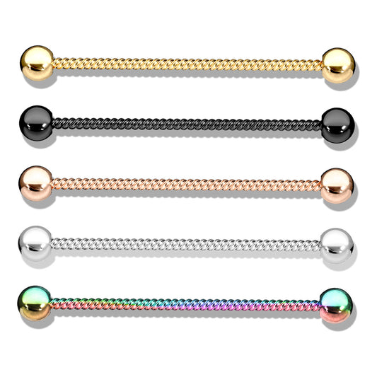 5pcs Twisted Rope Industrial Barbells 316L Surgical Steel Wholesale Body Jewelry