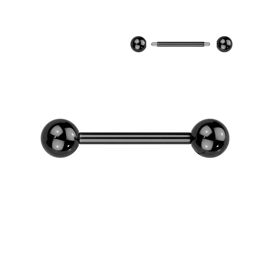 10pk Black PVD Surgical Steel Barbells Tongue Nipple Industrial Eyebrow Tragus Rings
