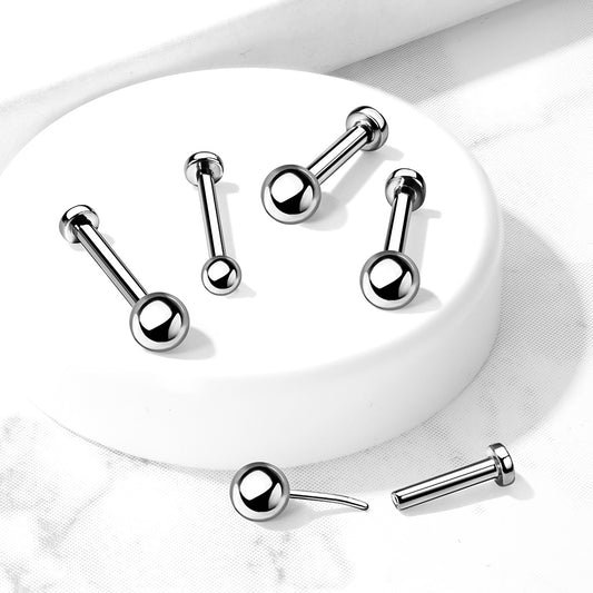 1pc Titanium Push In Ball Labret Threadless Stud Lip Ring Helix Ear Cartilage