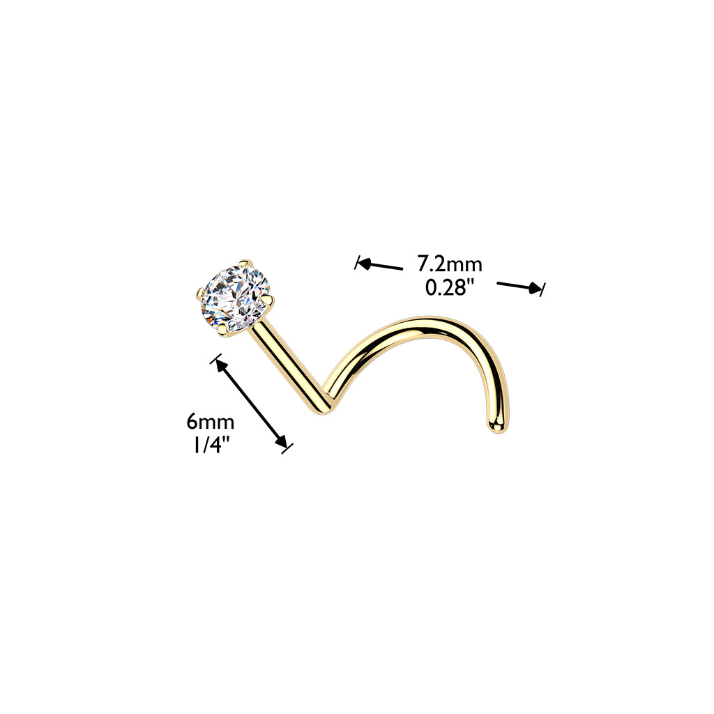 1pc Solid Implant Grade 23 Titanium 6AL4V-ELi L-Bend Nose Screw Ring  18g or 20g