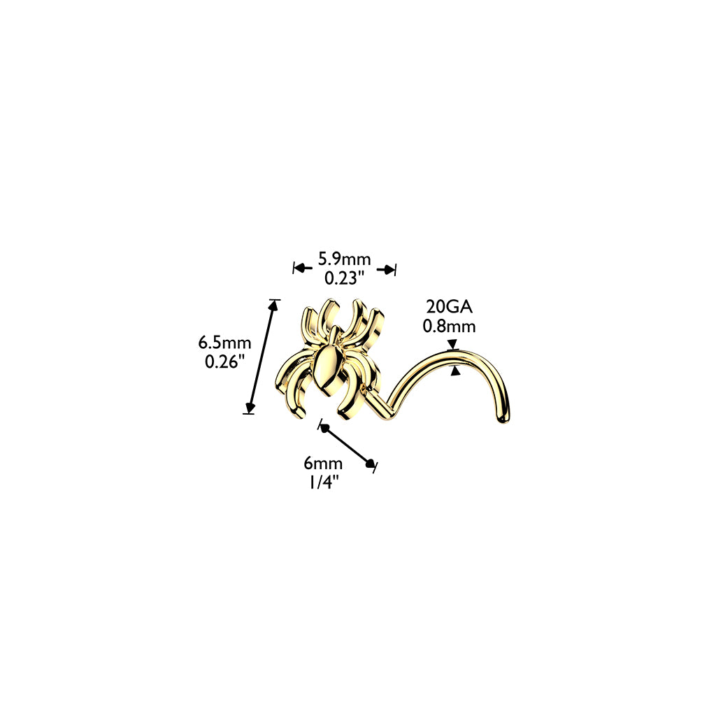 1pc Spider 20g Nose Ring Screw Stud 316L Surgical Steel