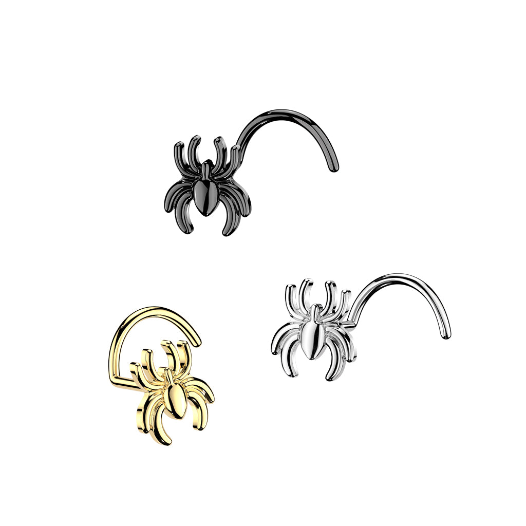 1pc Spider 20g Nose Ring Screw Stud 316L Surgical Steel
