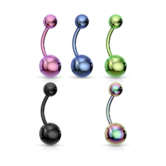 5pcs Titanium Anodized Belly Rings Navel Naval