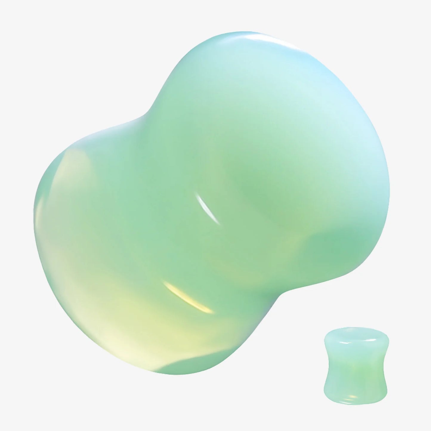 PAIR Green Opalite Plugs Double Flare Saddle Tunnels Gauges Body Jewelry