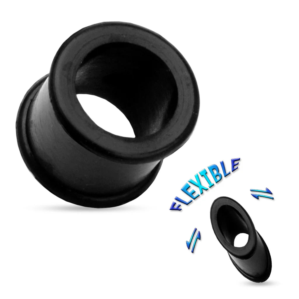 PAIR Flexible Silicone Tunnels Plugs Gauges Earlet Pierced Body Piercing Jewelry