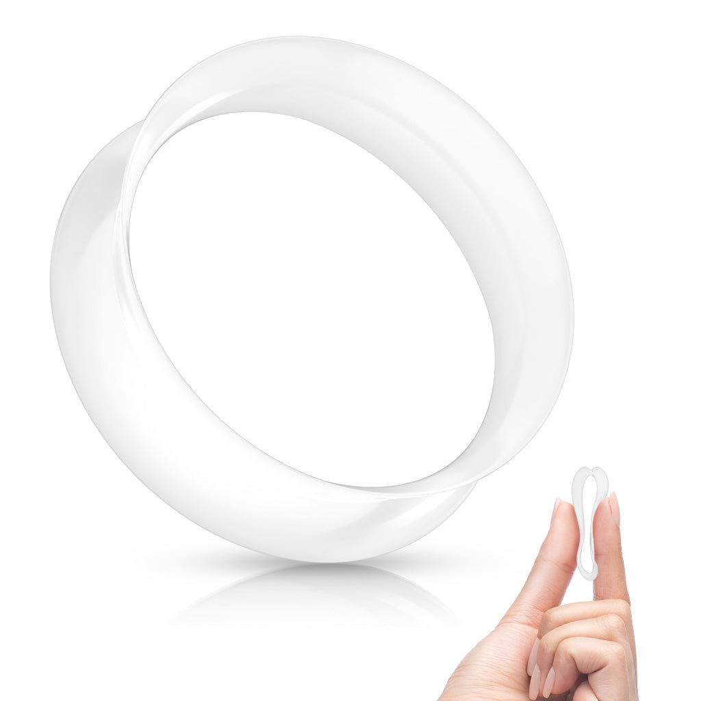 PAIR Super Soft Thin Silicone Tunnels Ear Skins Plugs Gauges Body Jewelry