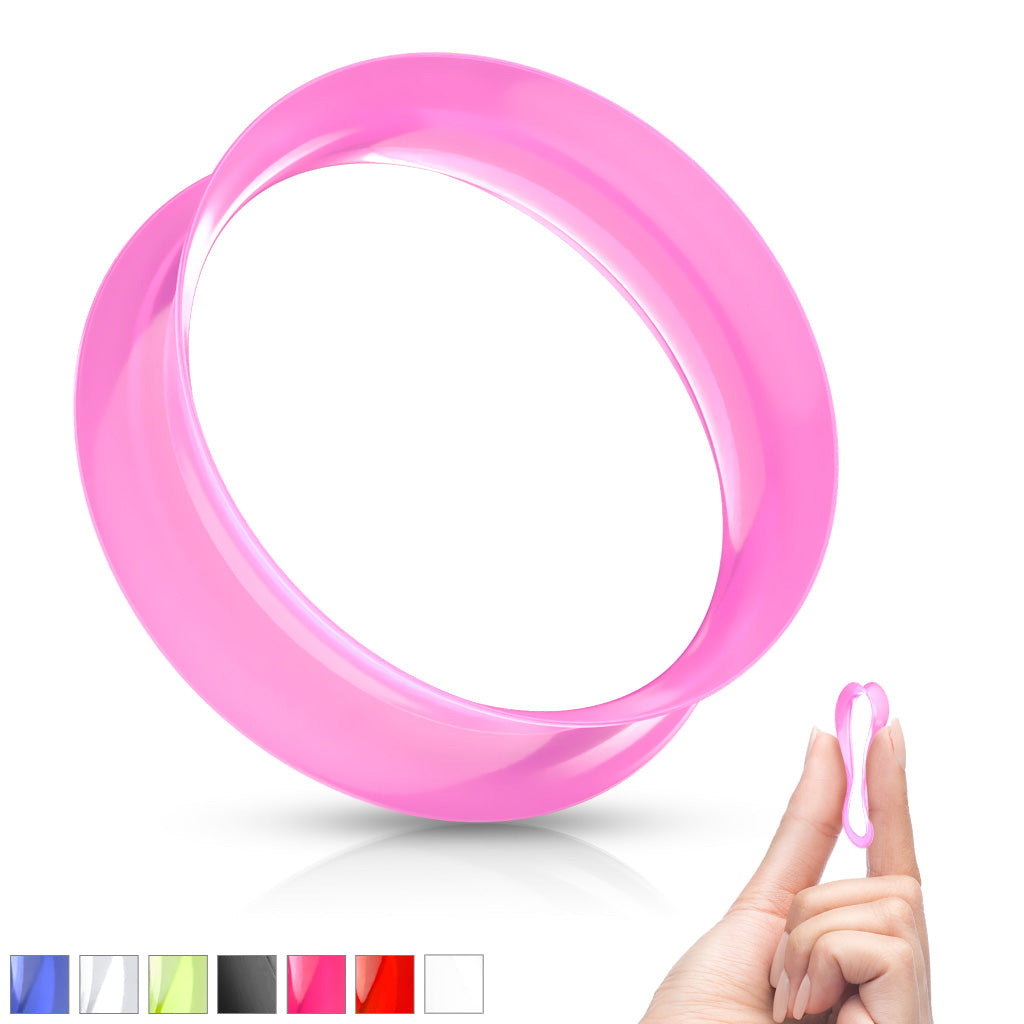 PAIR Super Soft Thin Silicone Tunnels Ear Skins Plugs Gauges Body Jewelry