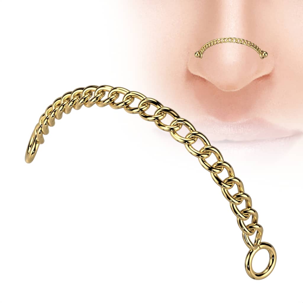 1pc 316L Stainless Steel Connector Chain Nose Ring Bridge Helix Cartilage