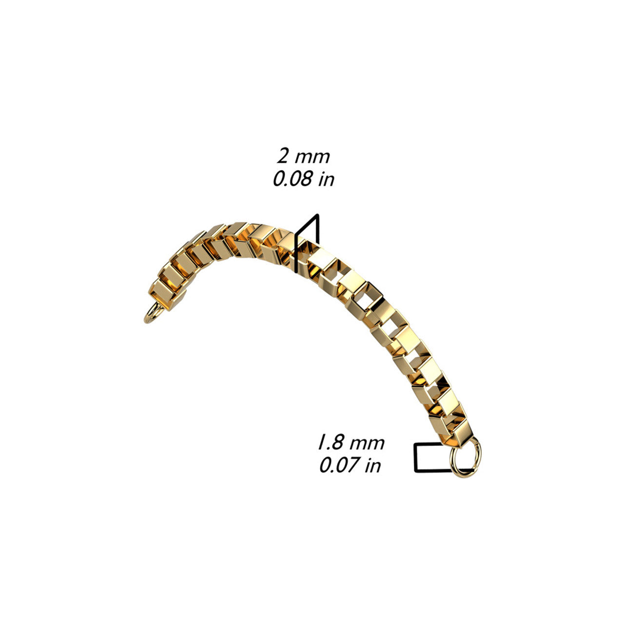 1pc 316L Stainless Steel Connector Box Chain Nose Ring Bridge Helix Cartilage