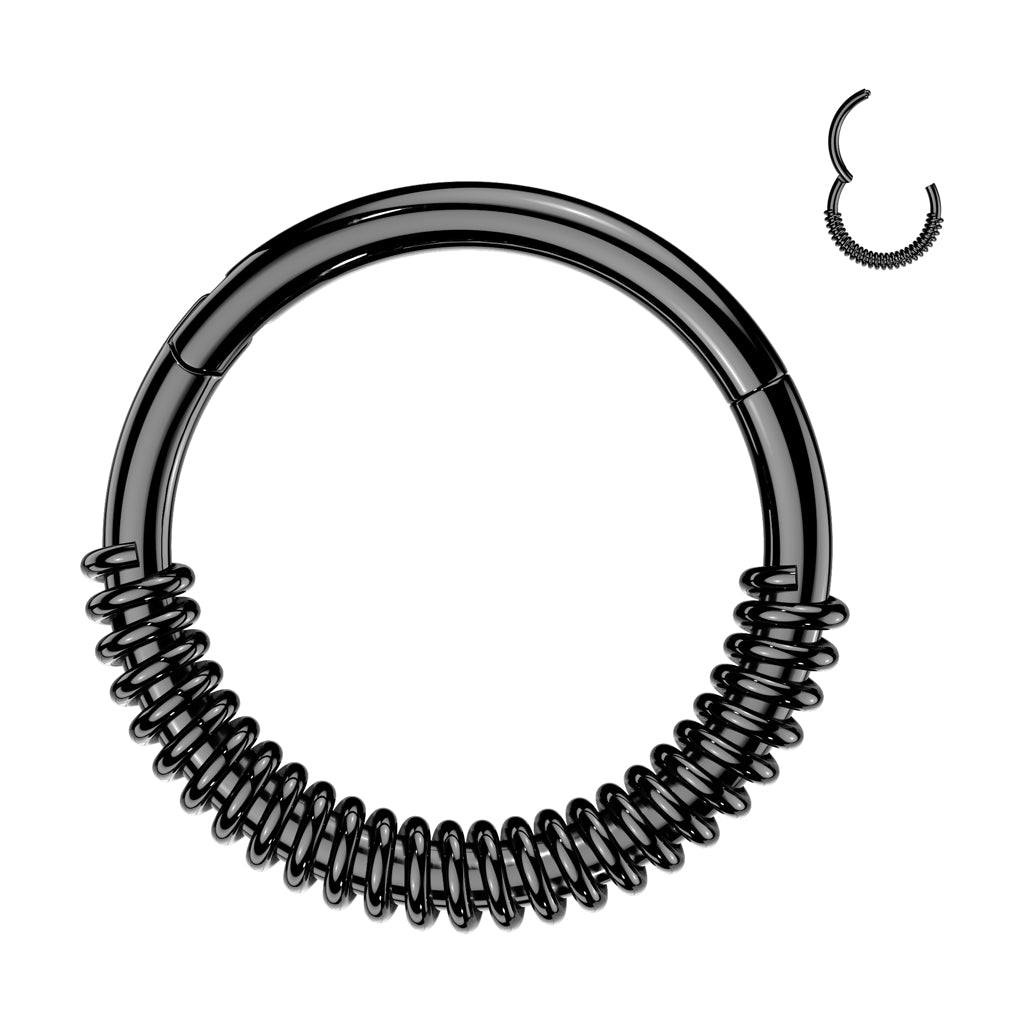 1pc Spring Coil Hinged Segment Ring 16g Helix Septum Clicker Surgical Steel