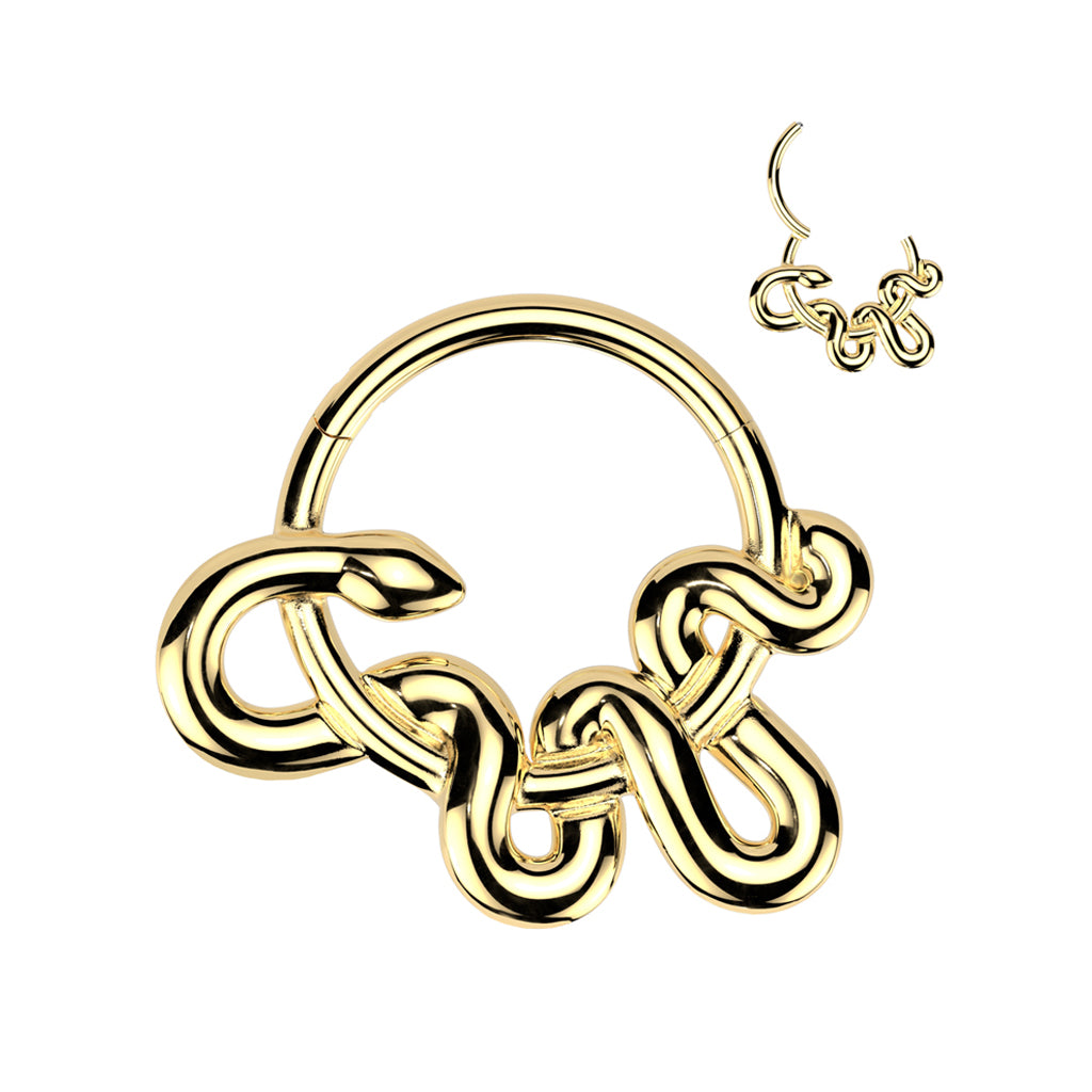 1pc Twisted Snake Hinged Segment Ring Helix Septum Clicker Body Jewelry