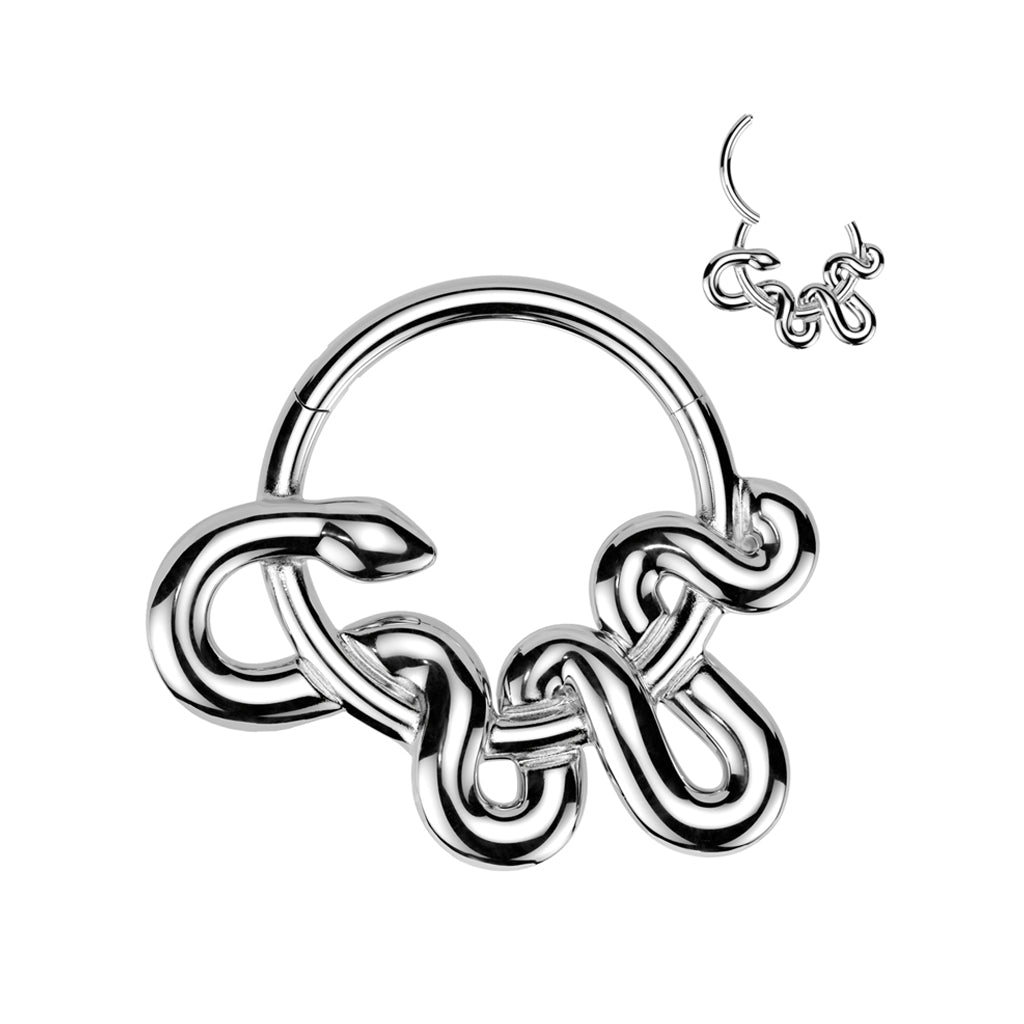 1pc Twisted Snake Hinged Segment Ring Helix Septum Clicker Body Jewelry